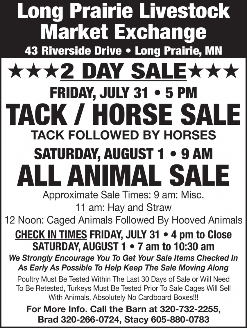 Long Prairie Livestock Auction Market Exchange