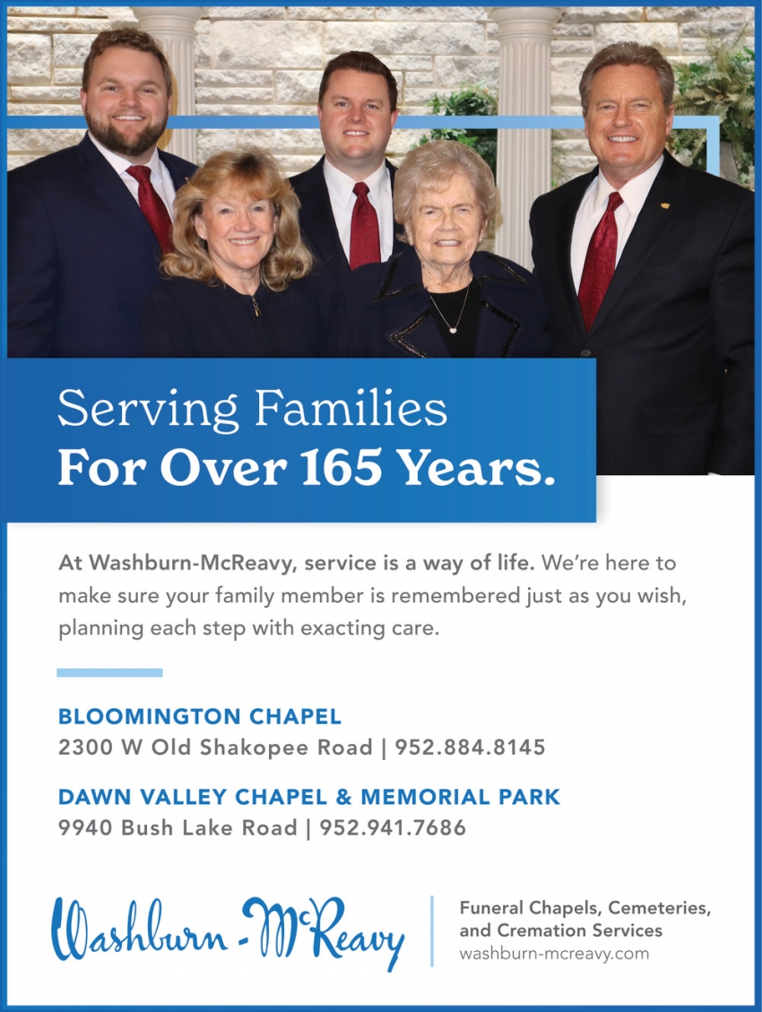Washburn-McReavy Funeral Chapels - Bloomington Chapel, Dawn Valley Chapel & Nokomis Park Chapel