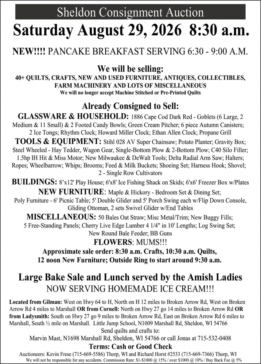 Sheldon Consignment Auction