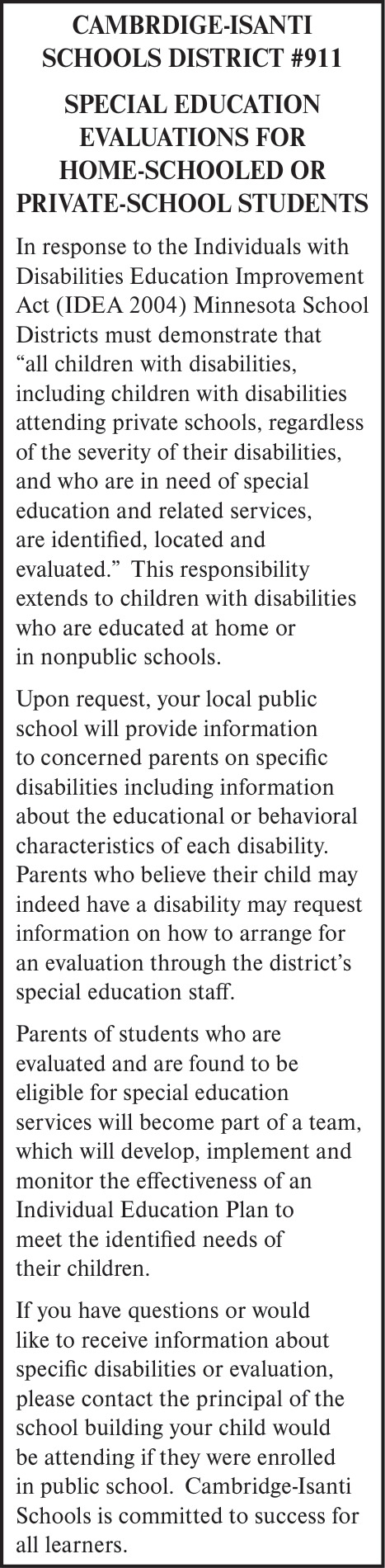 Cambridge-Isanti Public Schools, ISD 911
