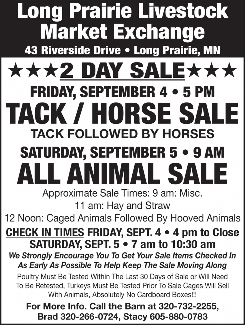 Long Prairie Livestock Auction Market Exchange