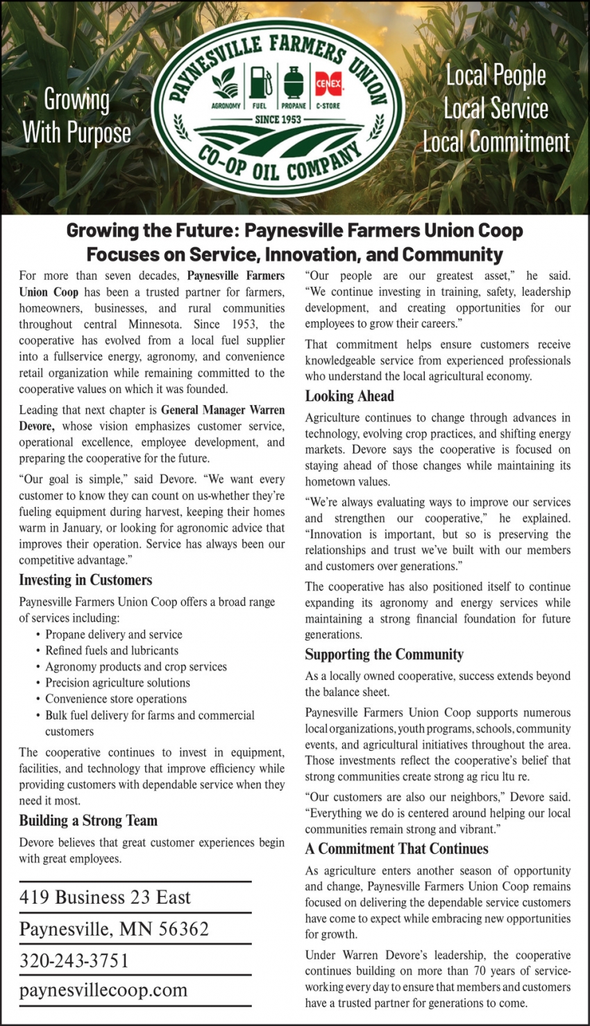 Paynesville Farmers Union Co-Op Oil Company