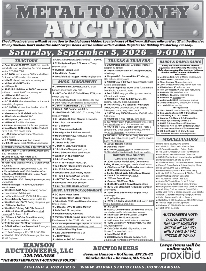 Hanson Auctioneers, LLC