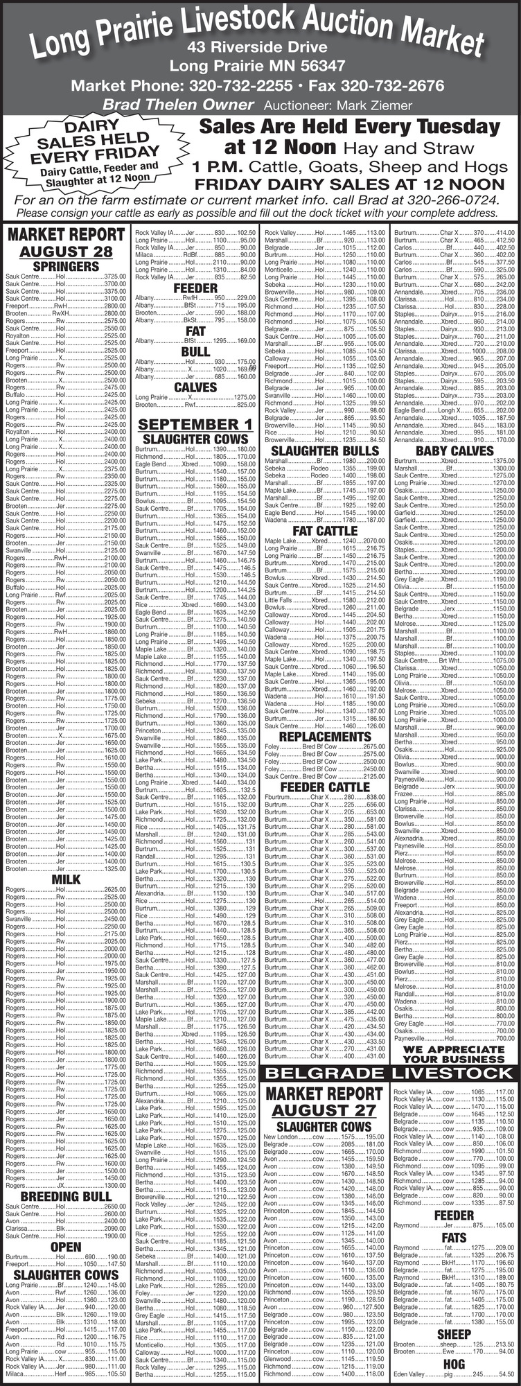 Long Prairie Livestock Auction Market Exchange
