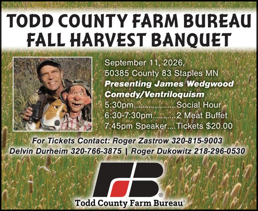 Todd County Farm Bureau Fall Harvest Banquet