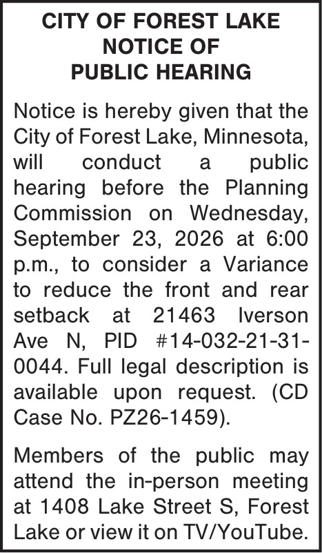 City Of Forest Lake