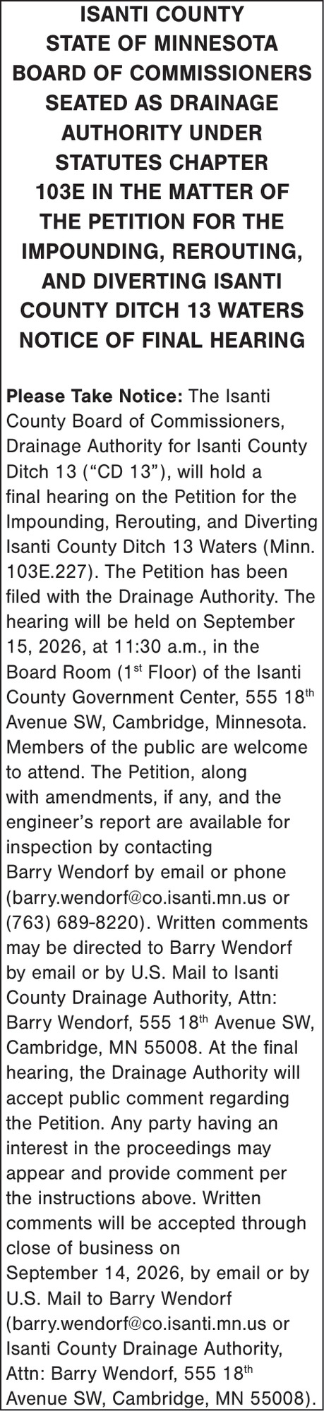 Isanti County Board of Commissioners