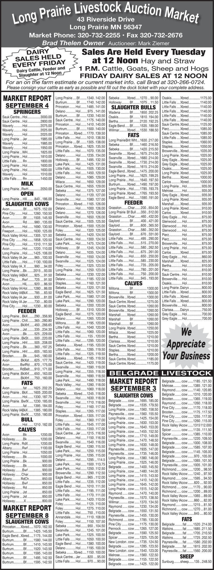 Long Prairie Livestock Auction Market Exchange