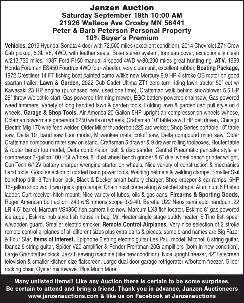 Janzen Auctions