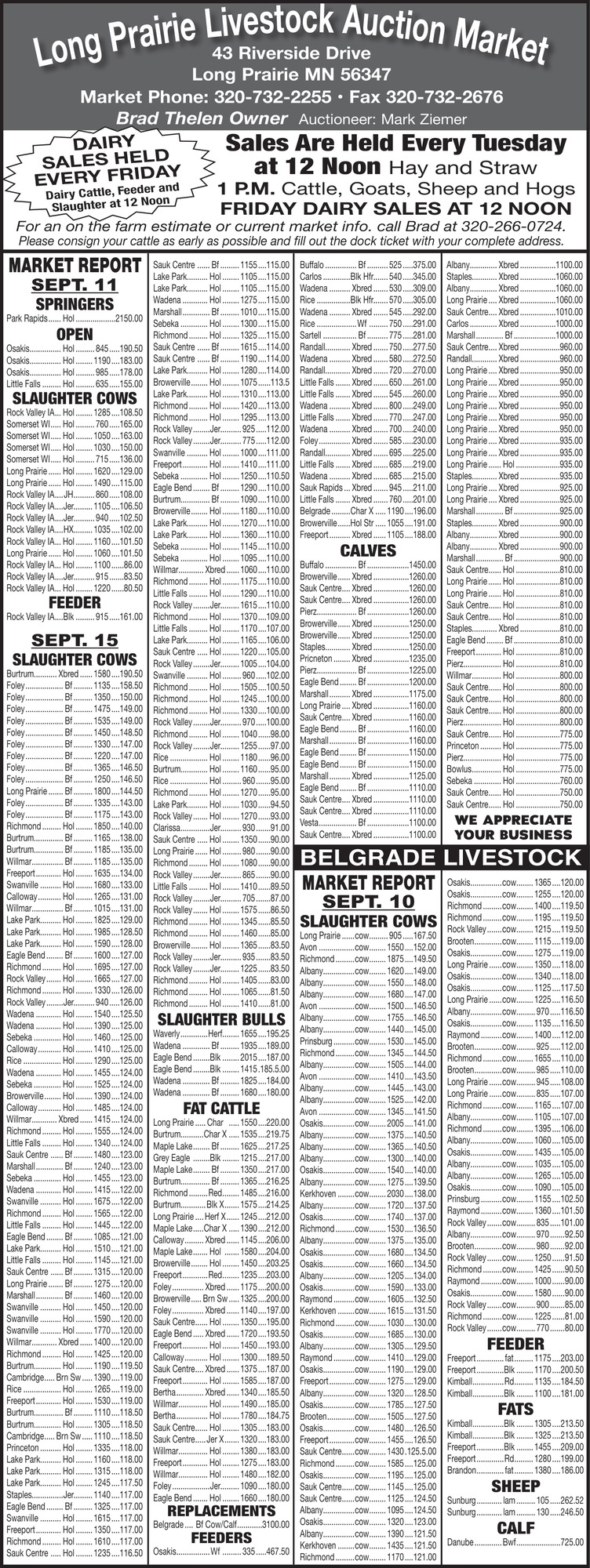 Long Prairie Livestock Auction Market 