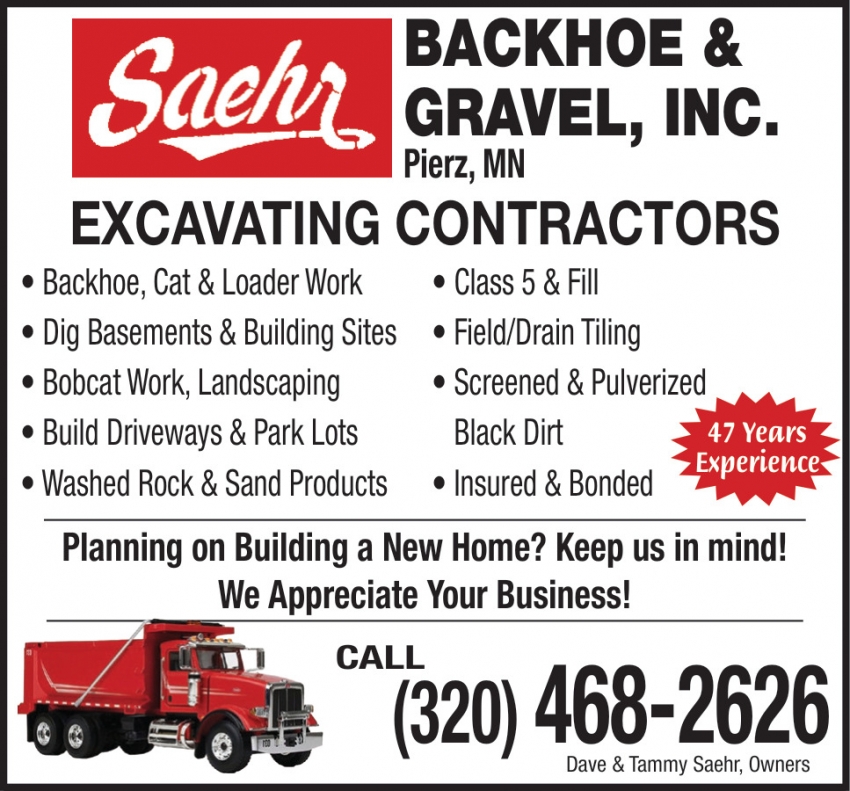 Saehr Backhoe & Gravel, Inc