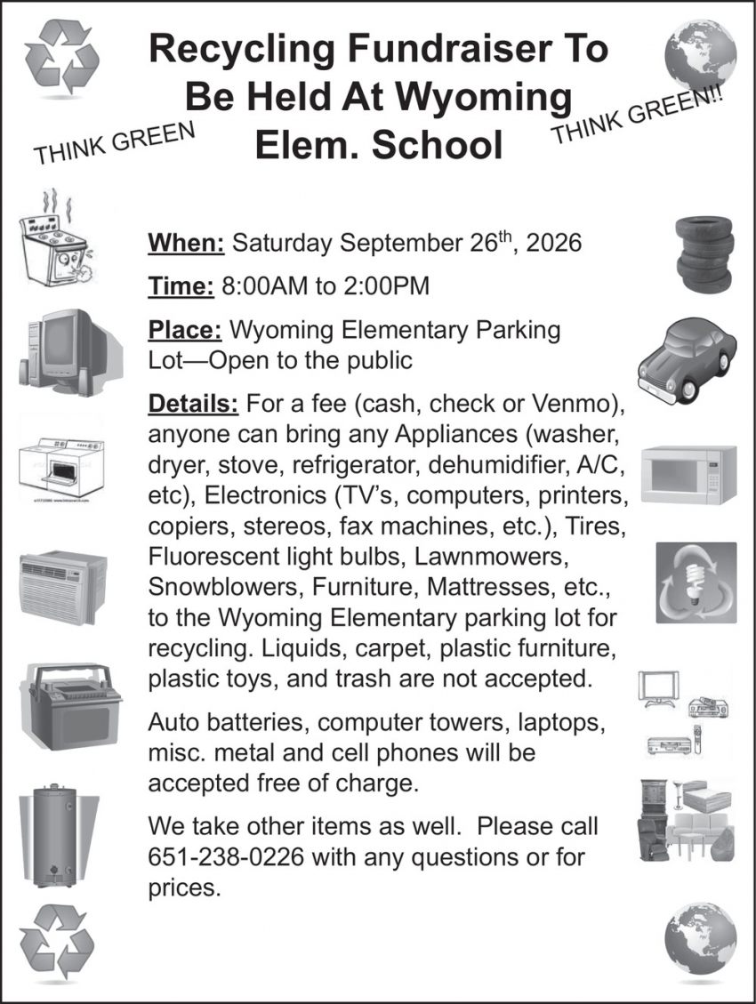 Recycling Fundraiser at Wyoming Elementary School