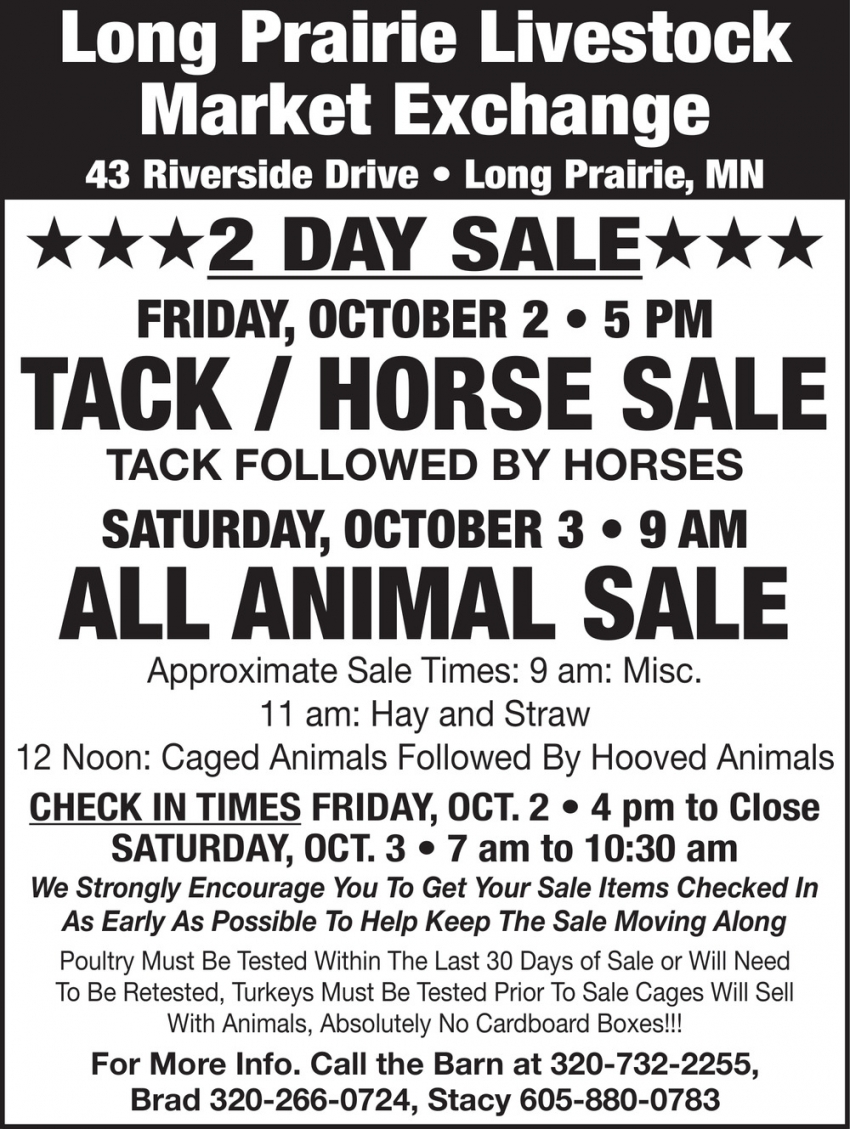 Long Prairie Livestock Auction Market Exchange
