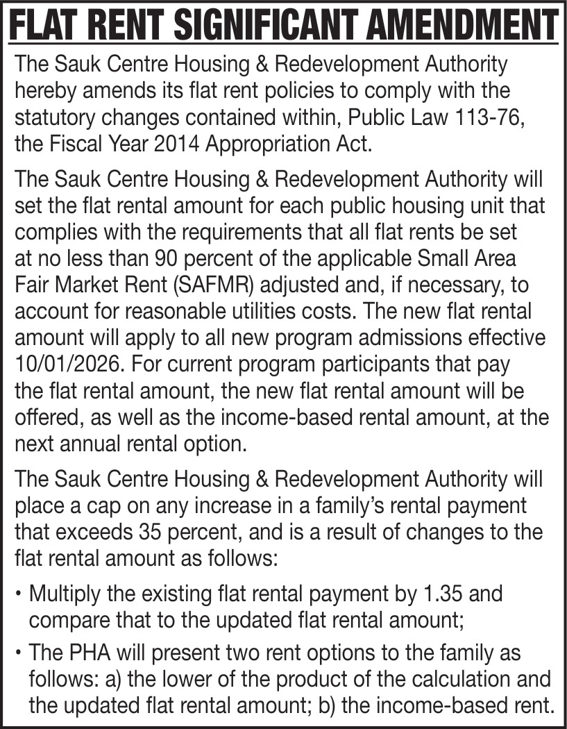 The Sauk Centre Housing & Redevelopment Authority