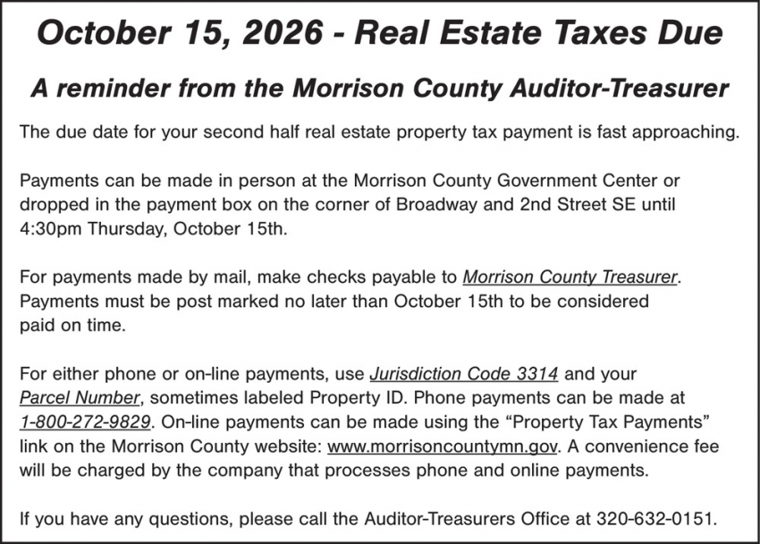 Morrison County Auditor Treasurer