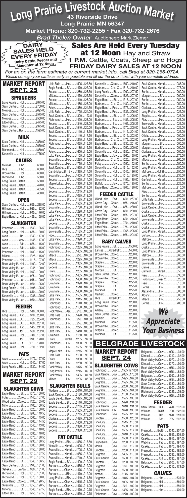 Long Prairie Livestock Auction Market 