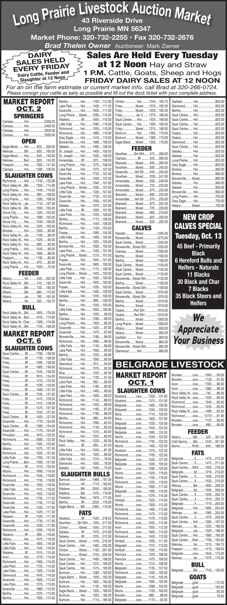 Long Prairie Livestock Auction Market Exchange