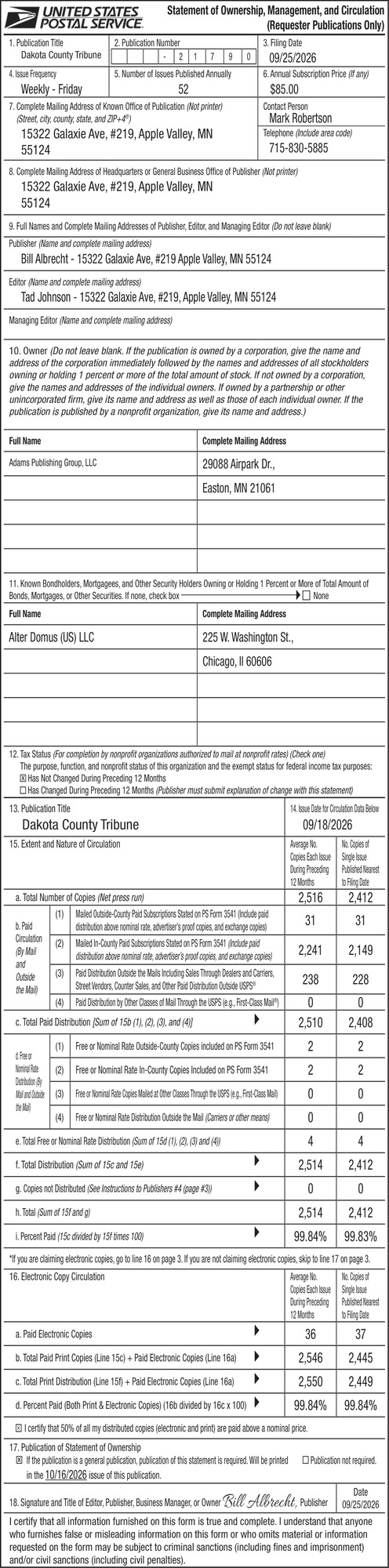 Dakota County Tribune