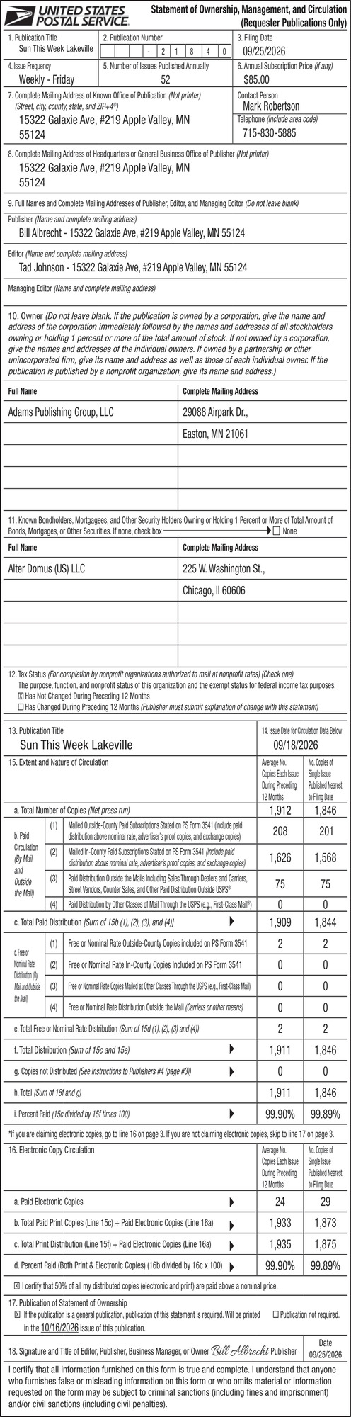Sun Thisweek
