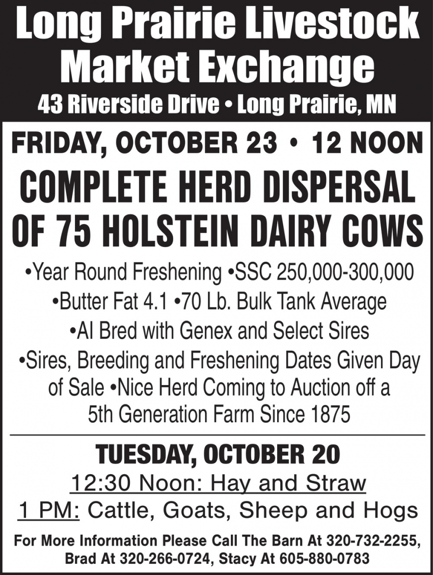 Long Prairie Livestock Auction Market Exchange