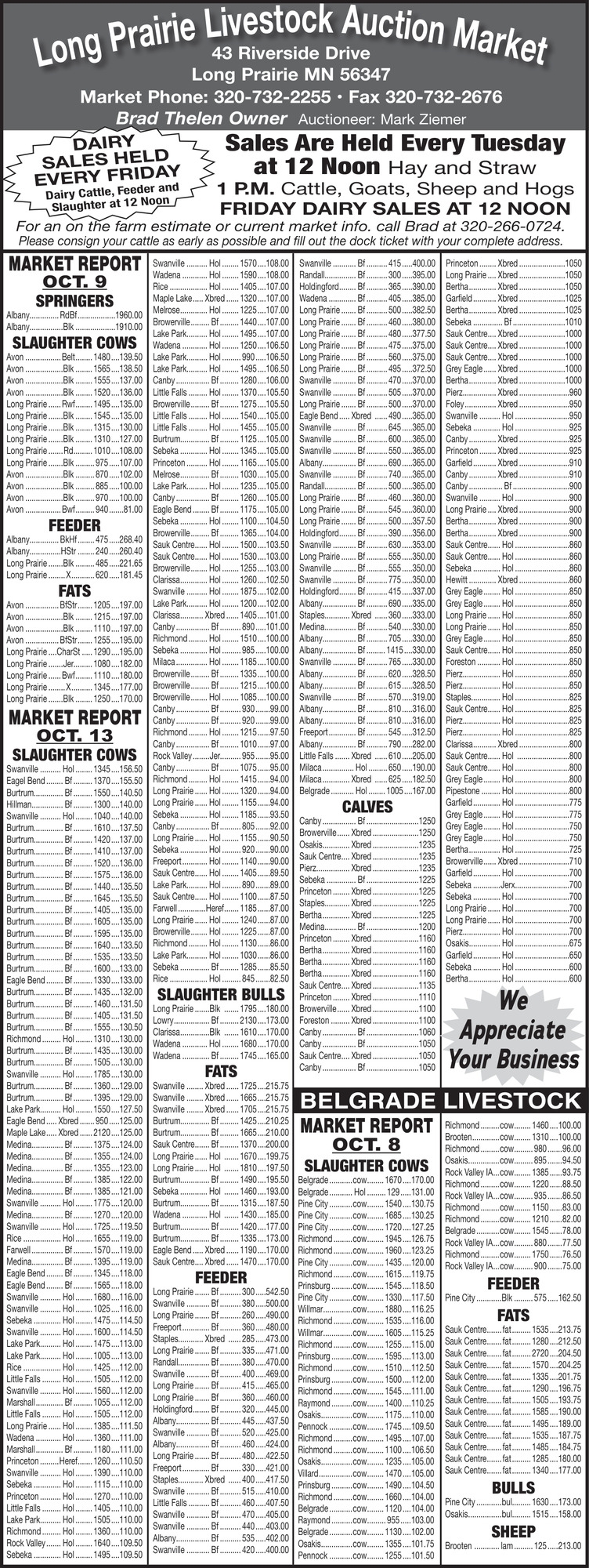 Long Prairie Livestock Auction Market 