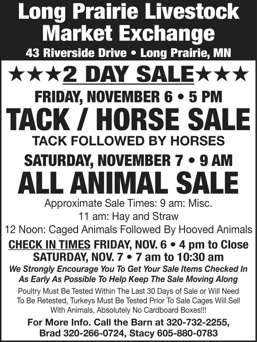 Long Prairie Livestock Auction Market Exchange