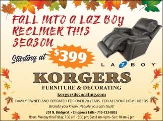 Fall Into a Laz Boy Recliner This Season Korgers Furniture And