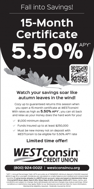 Fall Into Savings Westconsin Credit Union Baldwin WI