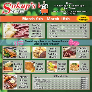 Now Taking Orders Sokup s Market Chippewa Falls WI