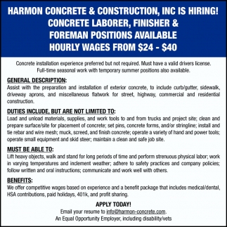 concrete jobs near me hiring