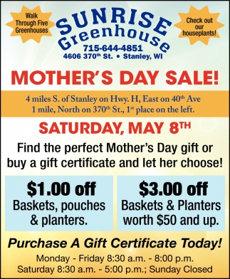 Mother's Day sale
