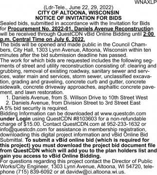 Notice of Invitation for Bids