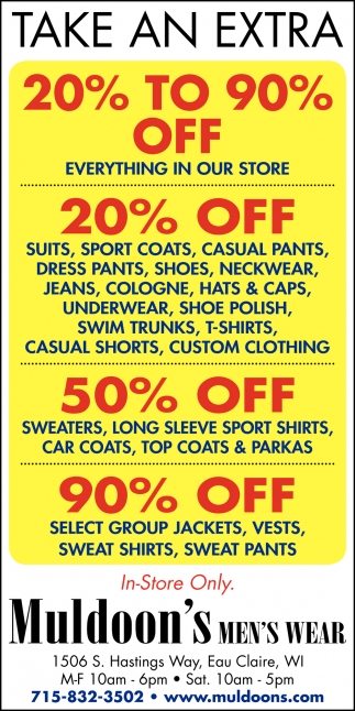 20% to 90% OFF