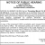 Notice of Public Hearing