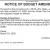 Notice of Budget Amendment
