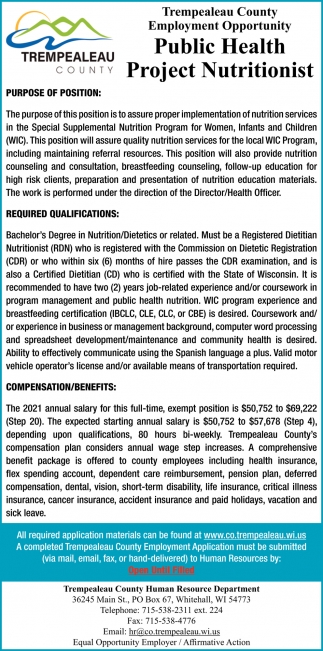 Public Health Project Nutritionist