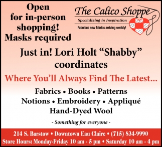 Open For In-Person Shopping!