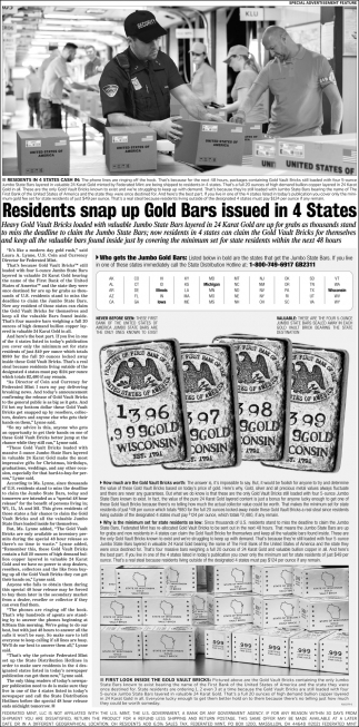 Residents Snap Up Gold Bars Issued In 4 States