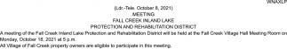 Fall Creek Inland Lake Protection & Rehabilitation District