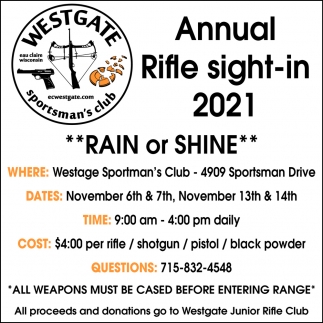 Annual Rifle Sight-In 2021