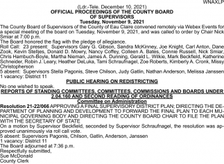 Official Proceedings Of The County Board of Supervisors