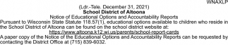 Notice of Educational Options and Accountability Reports