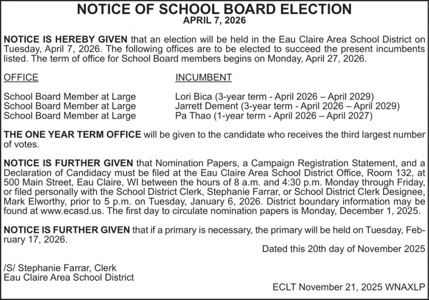 Eau Claire School Board