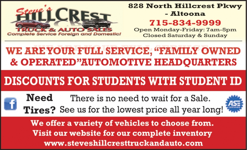 Steve's Hill Crest Truck & Auto Sales