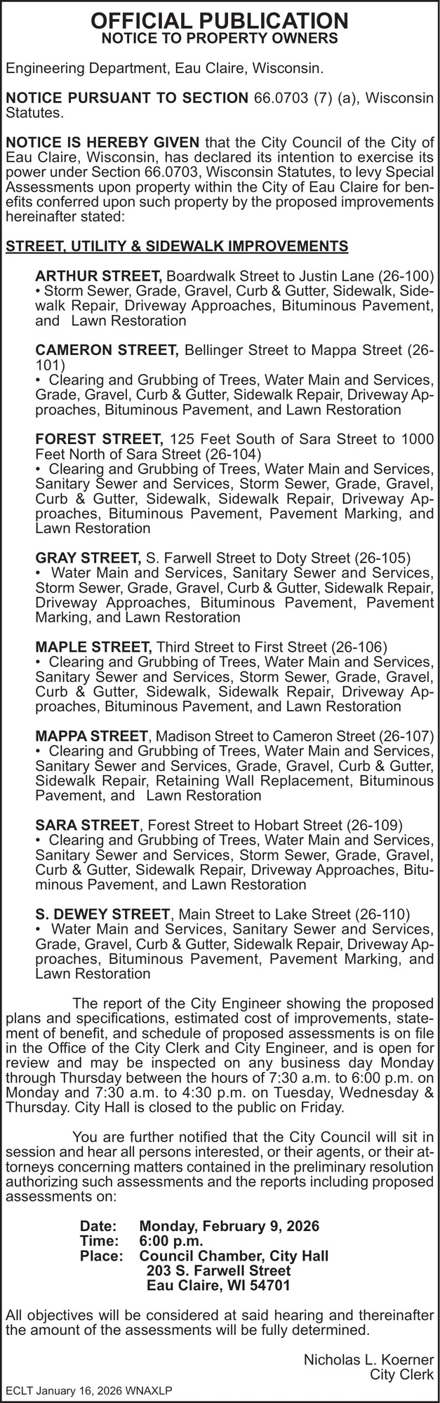 Eau Claire Engineering Department