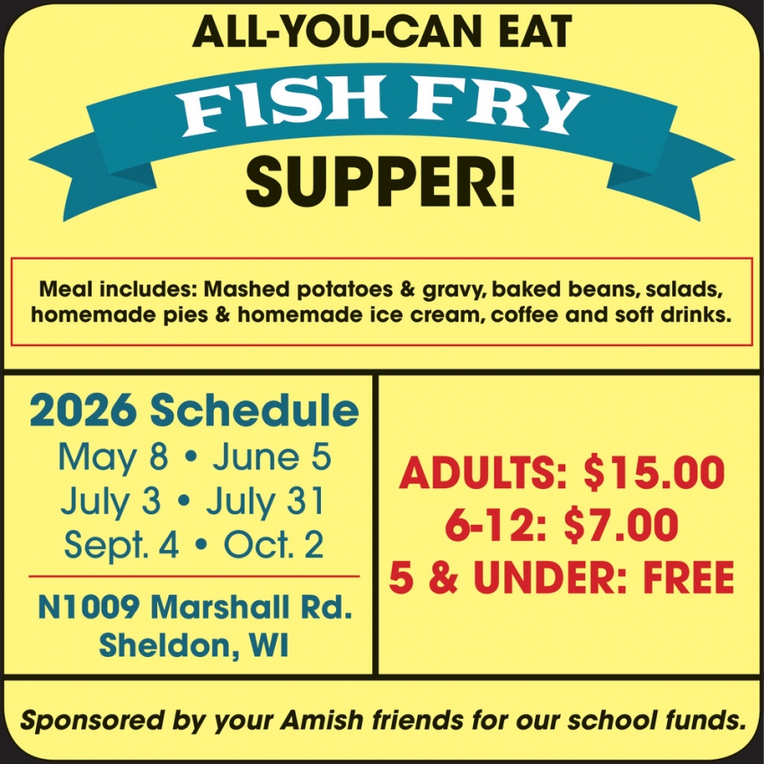 All-You-Can Eat Fish Fry Supper! (May 8 - July 31)