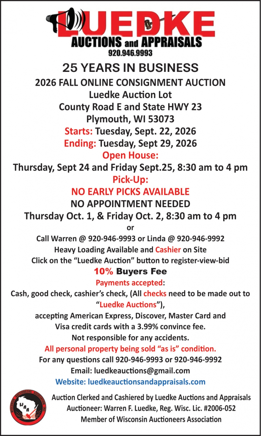 Luedke Auctions and Appraisals