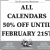 All Calendars 50% Of Until February 21st