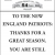 To the New England Patriots: Thanks for a Great Season