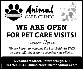 We Are Open For Pet Care Visits!
